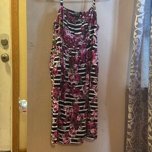 🌴EUC - Torrid Floral Stripped Sundress Size 2